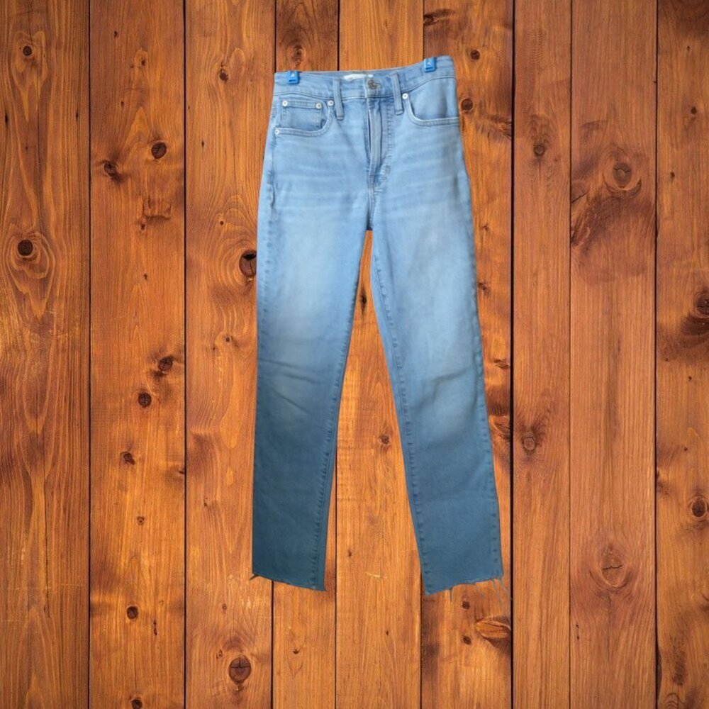 Madewell The Perfect Vintage Jean Women's Size 23 Blue Denim Jeans Raw Hem